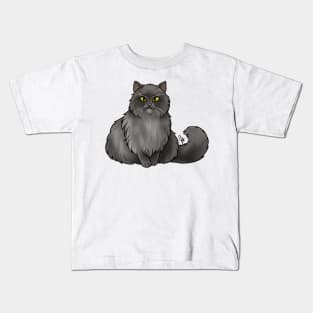 Cat - British Longhair - Black Kids T-Shirt